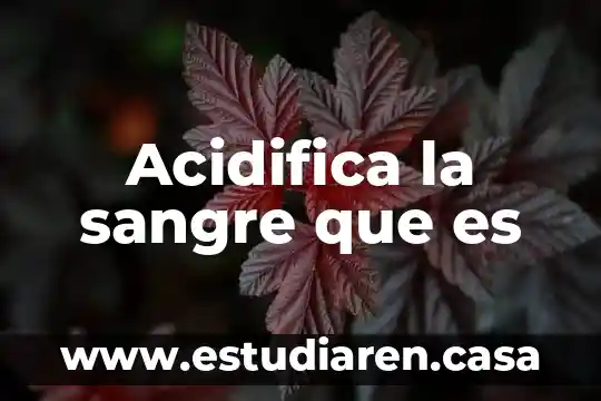 Acidifica la sangre que es