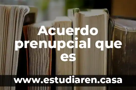 Acuerdo prenupcial que es