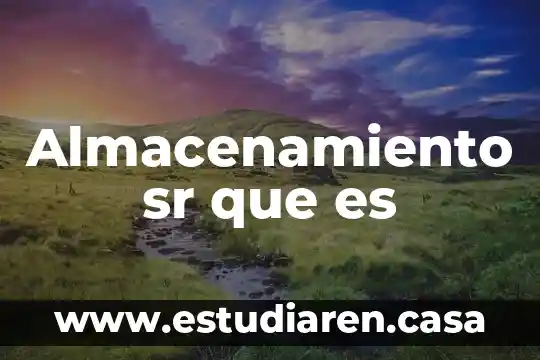 Qué es significan las siglas nif 7 Almacenamiento sr que es