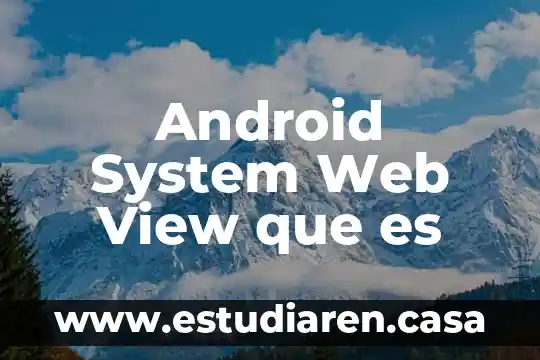 Android System Web View que es