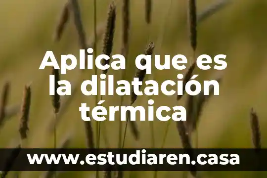 Aplica que es la dilatación térmica