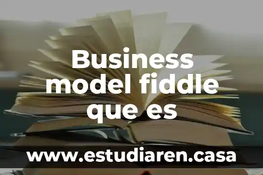 E business que es y para que sirve 5 Business model fiddle que es