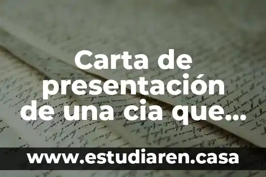 Carta de presentación de una cia que es