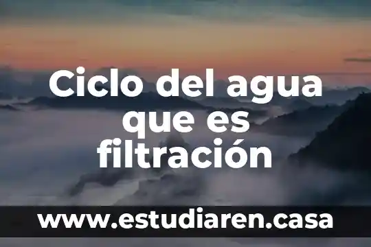 Ciclo del agua que es filtración