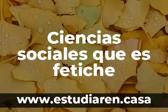 Ciencias sociales que es fetiche