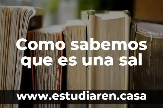 Para que es el agia con sal en perforaciones 5 Como sabemos que es una sal