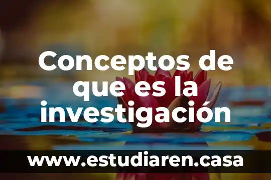 Conceptos de que es la investigación