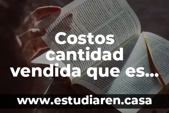 Costos cantidad vendida que es y caracteristicas