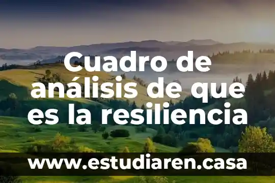 Que es la resiliencia y porque es importante 6 Cuadro de análisis de que es la resiliencia