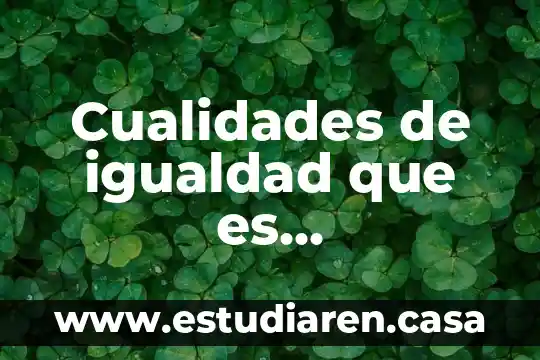 Cualidades de igualdad que es matemáticas