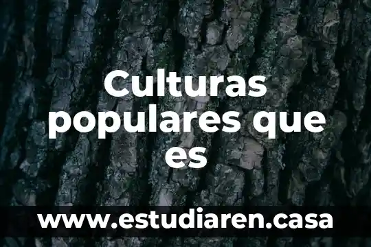 Culturas populares que es