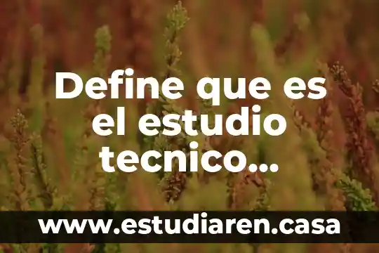 Define que es el estudio tecnico ambiental