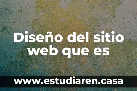 Diseño del sitio web que es