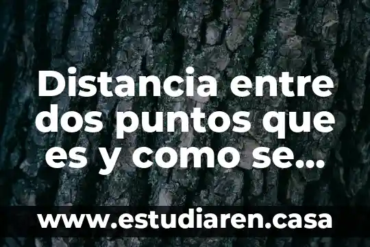 Distancia entre dos puntos que es y como se obtiene