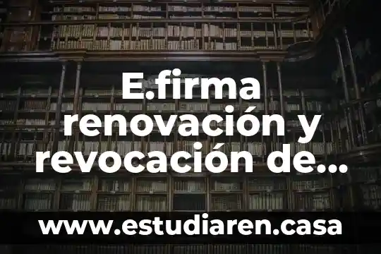 E.firma renovación y revocación de personas físicas que es