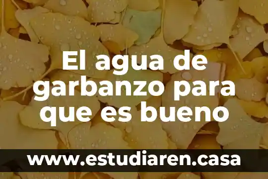 El agua de garbanzo para que es bueno