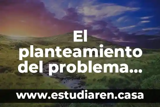 El planteamiento del problema que es