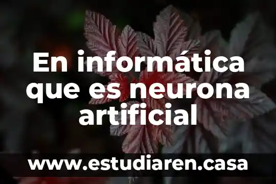 En informática que es neurona artificial