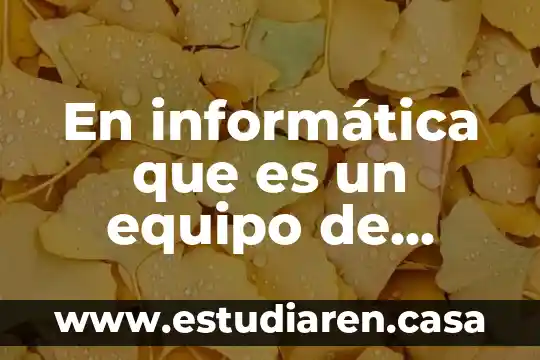 En informática que es un equipo de apoyo