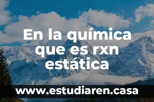 En la química que es rxn estática
