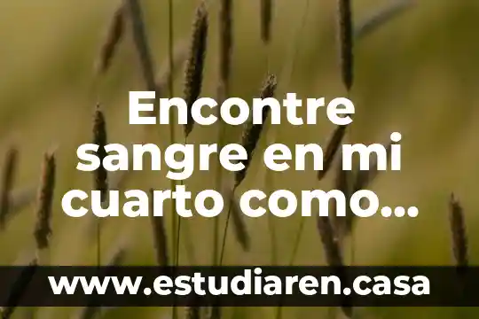 Encontre sangre en mi cuarto como saber de que es