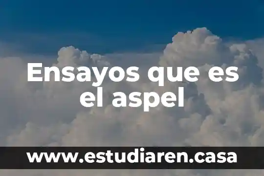 Ensayos que es el aspel