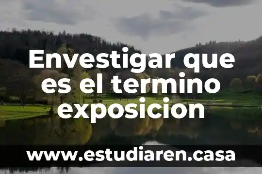 Envestigar que es el termino exposicion