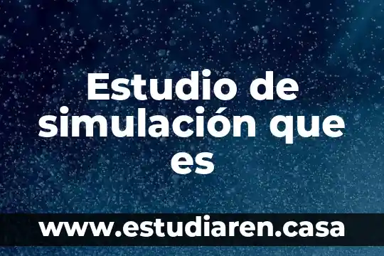 Estudio de simulación que es