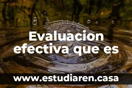 Evaluacion efectiva que es