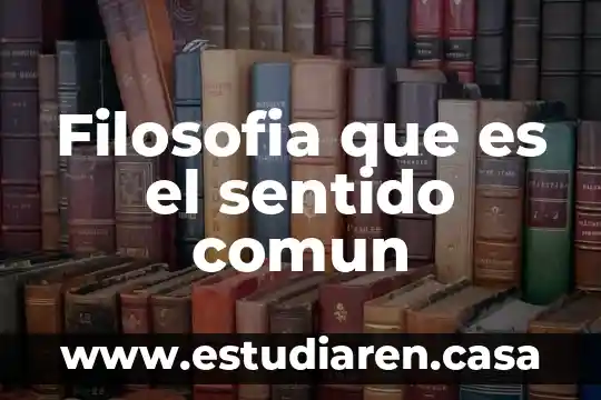 Qué es sentido ciencia 5 Filosofia que es el sentido comun