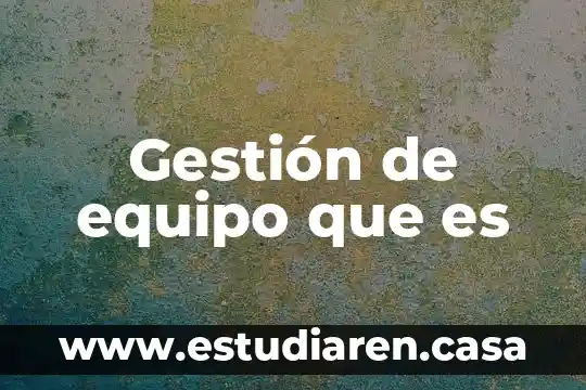 Gestión de equipo que es