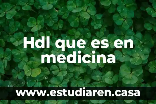 Hdl que es en medicina