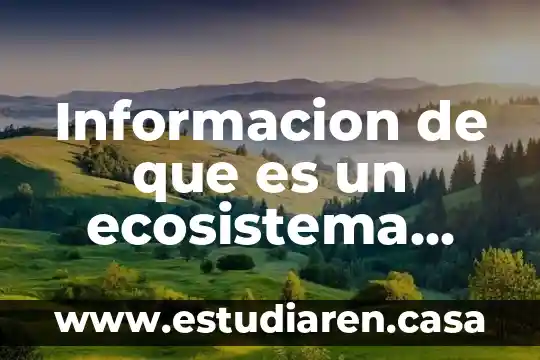 Informacion de que es un ecosistema terrestre y un acuaticos