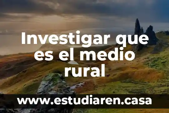Investigar que es el medio rural