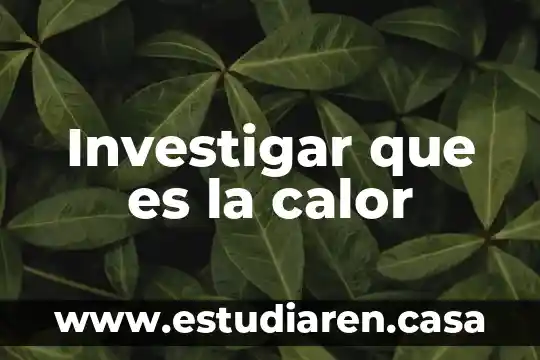 Investigar que es la calor
