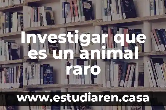 Investigar que es un animal raro