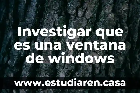 Que es una ventana en la interfaz de una computadora 6 Investigar que es una ventana de windows