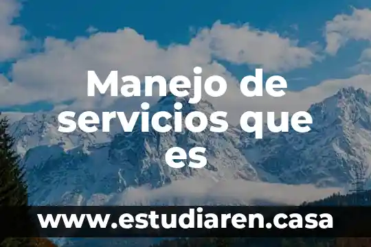 Manejo de servicios que es