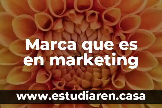 Marca que es en marketing