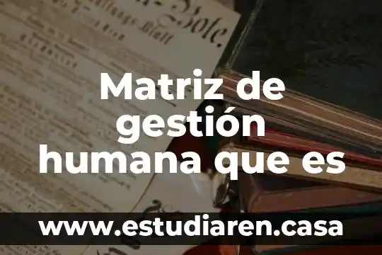 Matriz de gestión humana que es
