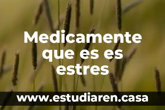 Medicamente que es es estres