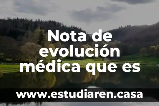 Nota de evolución médica que es