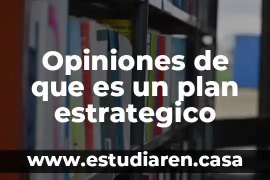 Que es la quimica opiniones personales 4 Opiniones de que es un plan estrategico