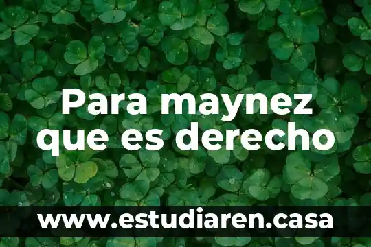 Para maynez que es derecho