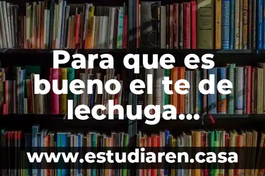 Para que es bueno el te de lechuga romana