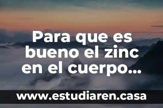 Para que es bueno el zinc en el cuerpo humano