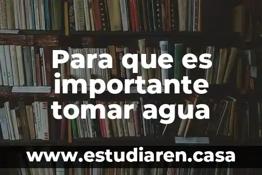 Para que es importante tomar agua