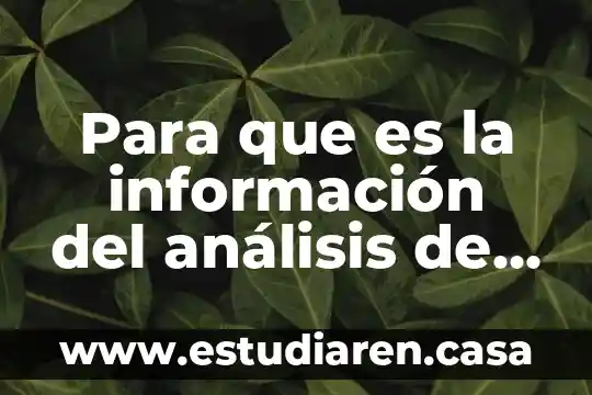 Para que es la información del análisis de sangre