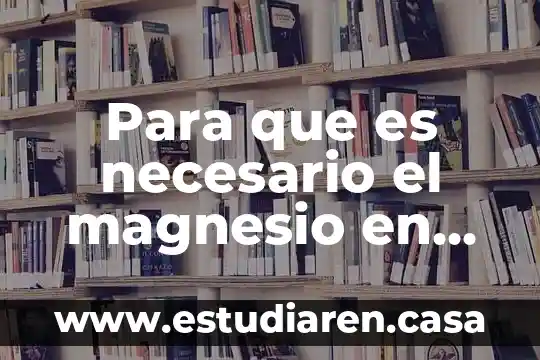 Que es y para que sirve sulfato de magnesio 3 Para que es necesario el magnesio en nuestro cuerpo