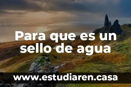 Para que es un sello de agua